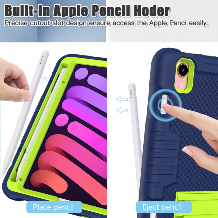 For iPad mini 2024 /mini 6 Contrast Color Robot Shockproof Silicone + PC Tablet Case(Navy Blue Yellow Green) For iPad mini 2024 /mini 6 Contrast Color Robot Shockproof Silicone + PC Tablet Case(Navy Blue Yellow Green)