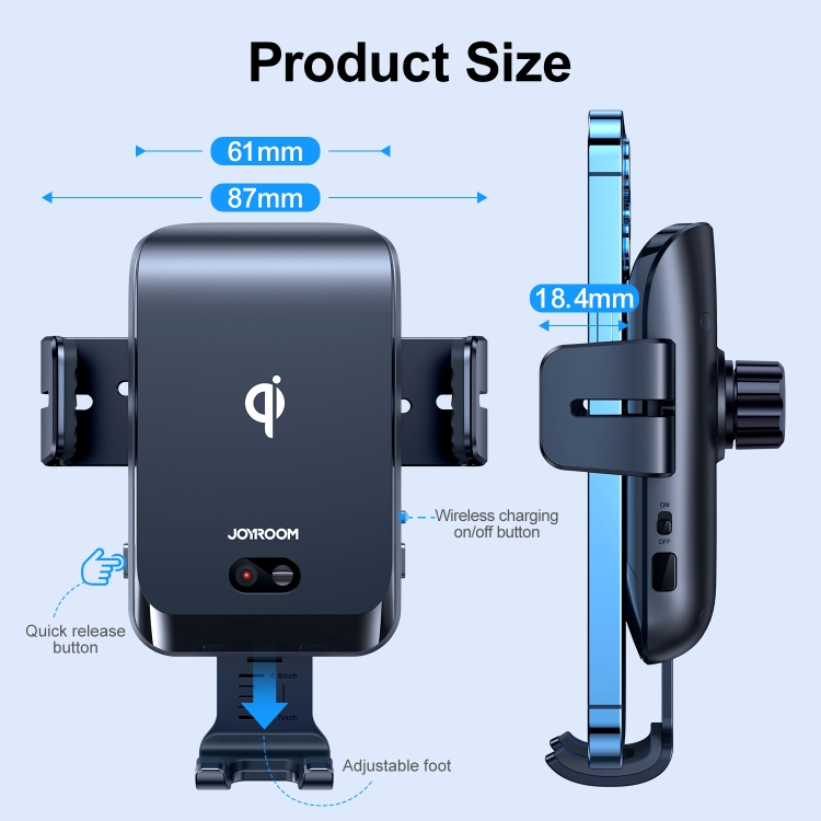 JOYROOM JR-ZS214 15W Infrared Induction Wireless Charging Air Outlet Car Holder(Black) JOYROOM JR-ZS214 15W Infrared Induction Wireless Charging Air Outlet Car Holder(Black)