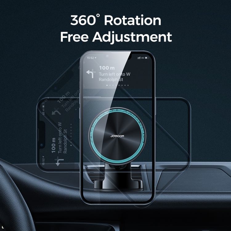 JOYROOM JR-ZS290 15W Magnetic Wireless Charger Dashboard Car Holder with LED Letter Ring(Silver) JOYROOM JR-ZS290 15W Magnetic Wireless Charger Dashboard Car Holder with LED Letter Ring(Silver)