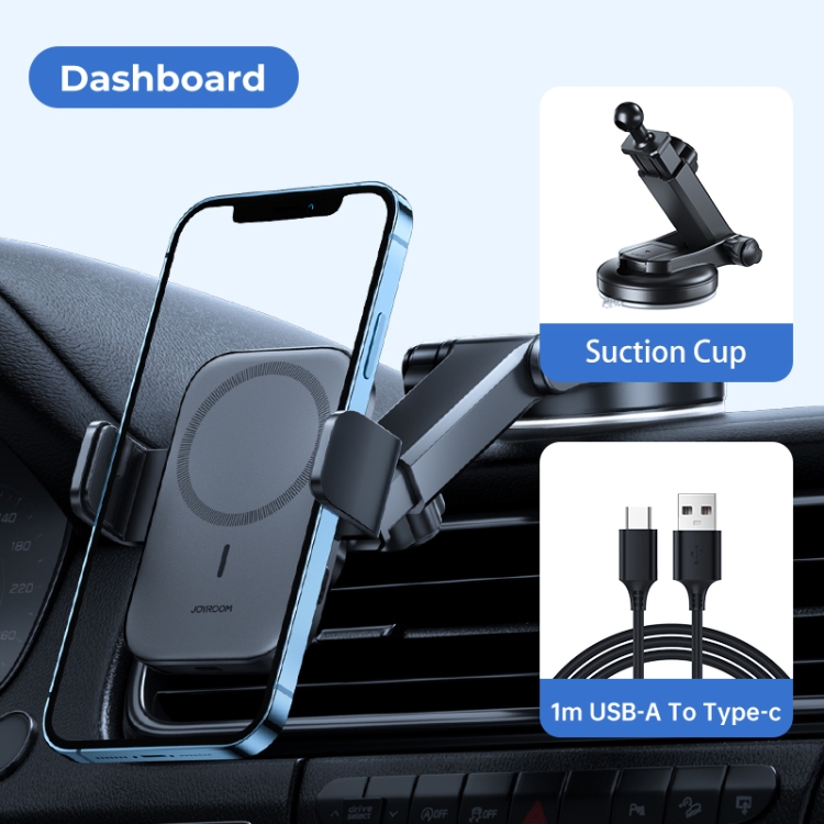 JOYROOM JR-ZS295 15W Mechanical Magnetic Wireless Charger Dashboard Car Holder(Black) JOYROOM JR-ZS295 15W Mechanical Magnetic Wireless Charger Dashboard Car Holder(Black)