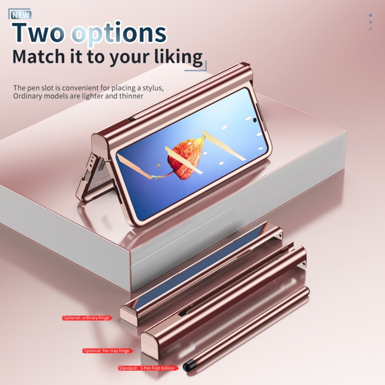 For Samsung Galaxy Z Fold4 Full Body Integrated Electroplating Hinge Phone Case with Pen Slot(Rose Gold) For Samsung Galaxy Z Fold4 Full Body Integrated Electroplating Hinge Phone Case with Pen Slot(Rose Gold)
