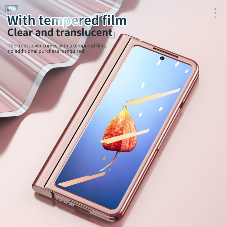 For Samsung Galaxy Z Fold4 Full Body Integrated Electroplating Hinge Phone Case with Pen Slot(Rose Gold) For Samsung Galaxy Z Fold4 Full Body Integrated Electroplating Hinge Phone Case with Pen Slot(Rose Gold)