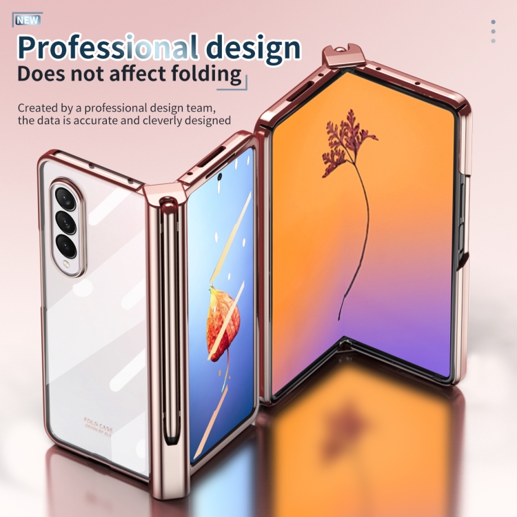 For Samsung Galaxy Z Fold4 Full Body Integrated Electroplating Hinge Phone Case with Pen Slot(Rose Gold) For Samsung Galaxy Z Fold4 Full Body Integrated Electroplating Hinge Phone Case with Pen Slot(Rose Gold)