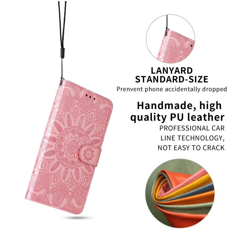 For Samsung Galaxy S21 5G Embossed Sunflower Leather Phone Case(Pink) For Samsung Galaxy S21 5G Embossed Sunflower Leather Phone Case(Pink)