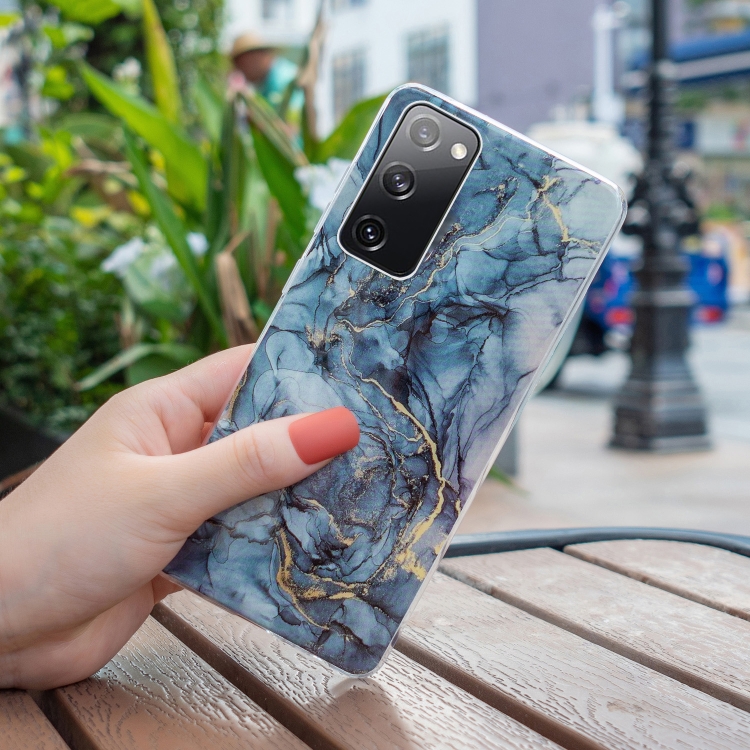 For Samsung Galaxy S20 FE 5G IMD Marble Pattern TPU Phone Case(Grey)