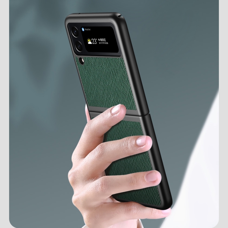 For Samsung Galaxy Z Flip4 Cross Texture All Inclusive Shockproof Protective Phone Case(Green) For Samsung Galaxy Z Flip4 Cross Texture All Inclusive Shockproof Protective Phone Case(Green)
