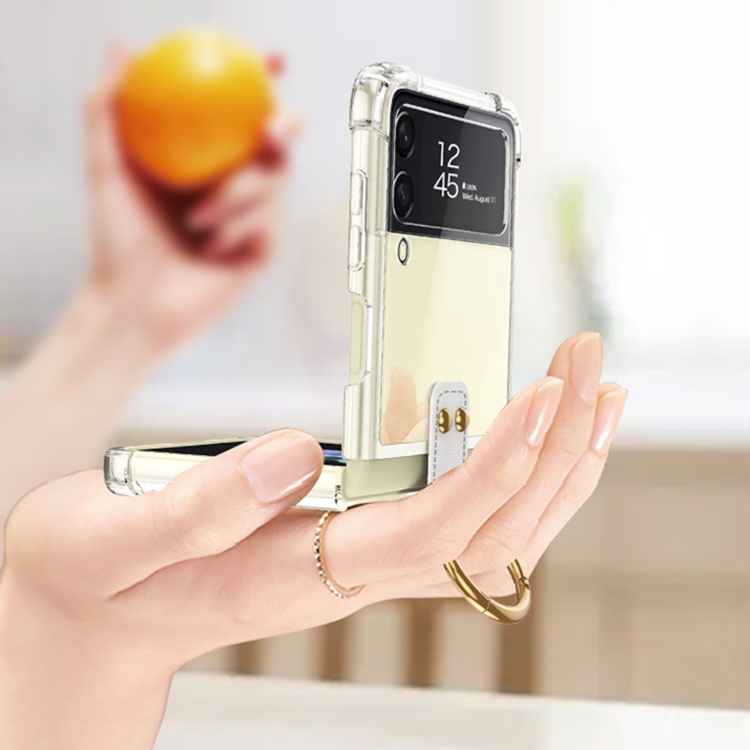 For Samsung Galaxy Z Flip4 GKK Airbag Protective Phone Case with Ring(Transparent) For Samsung Galaxy Z Flip4 GKK Airbag Protective Phone Case with Ring(Transparent)