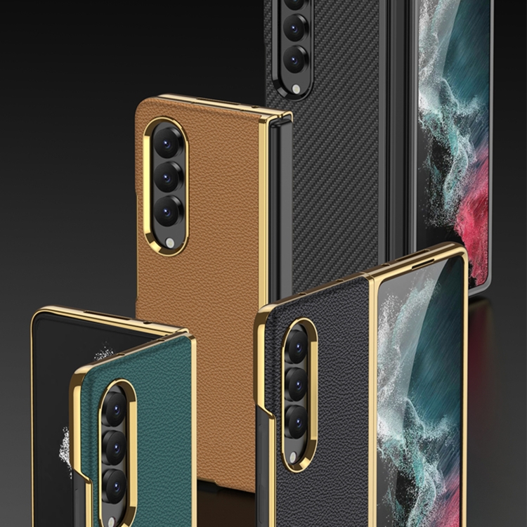 For Samsung Galaxy Z Fold4 GKK Electroplating Leather Surface Phone Case(Gold Brown) For Samsung Galaxy Z Fold4 GKK Electroplating Leather Surface Phone Case(Gold Brown)