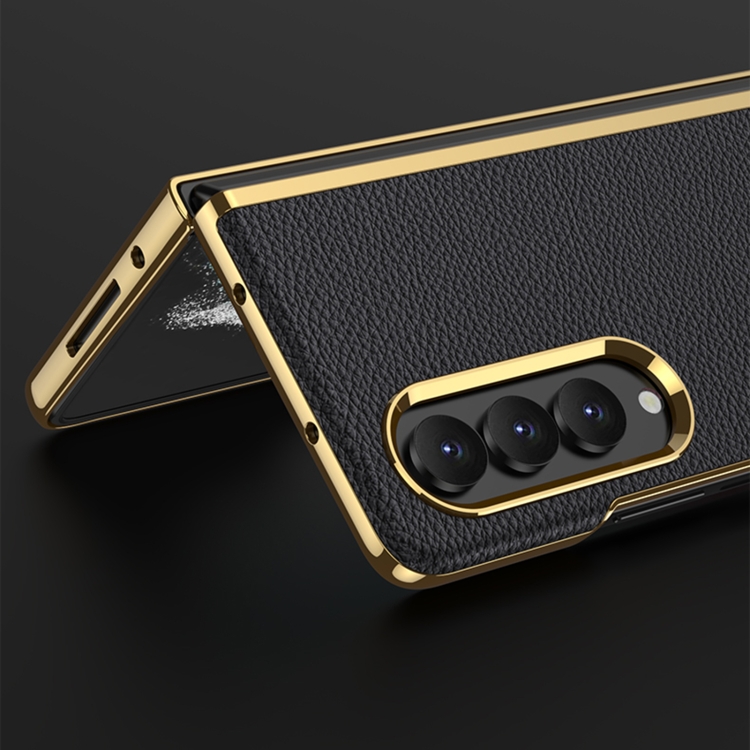 For Samsung Galaxy Z Fold4 GKK Electroplating Leather Surface Phone Case(Gold Brown) For Samsung Galaxy Z Fold4 GKK Electroplating Leather Surface Phone Case(Gold Brown)