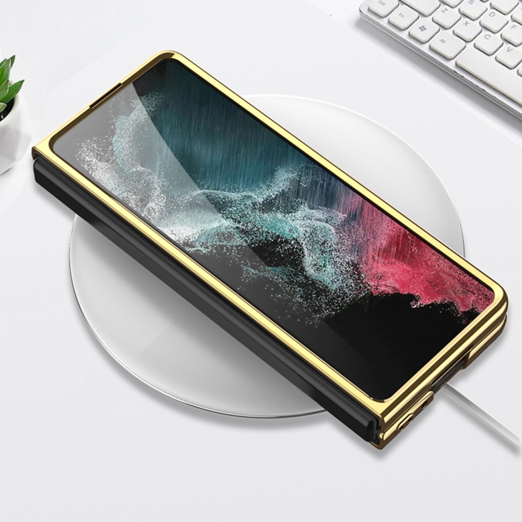 For Samsung Galaxy Z Fold4 GKK Electroplating Leather Surface Phone Case(Gold Brown) For Samsung Galaxy Z Fold4 GKK Electroplating Leather Surface Phone Case(Gold Brown)