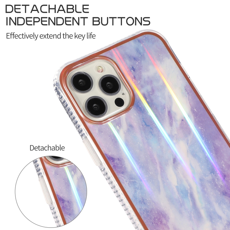 For iPhone 14 Plus Aurora Cloud Electroplating Gold Edge Double-sided IMD Pattern TPU Case (Rainbow) For iPhone 14 Plus Aurora Cloud Electroplating Gold Edge Double-sided IMD Pattern TPU Case (Rainbow)