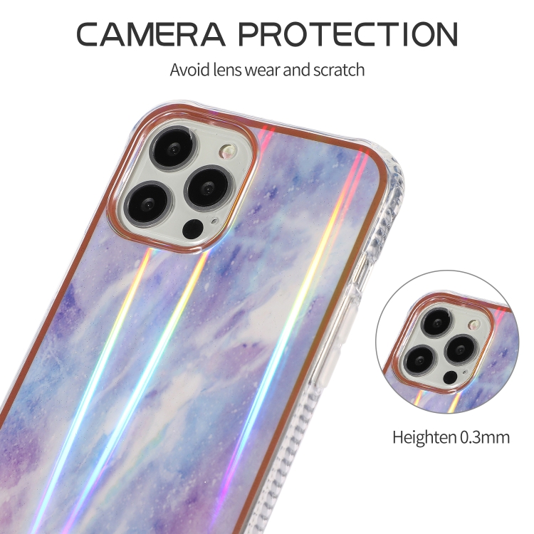 For iPhone 14 Plus Aurora Cloud Electroplating Gold Edge Double-sided IMD Pattern TPU Case (Rainbow) For iPhone 14 Plus Aurora Cloud Electroplating Gold Edge Double-sided IMD Pattern TPU Case (Rainbow)