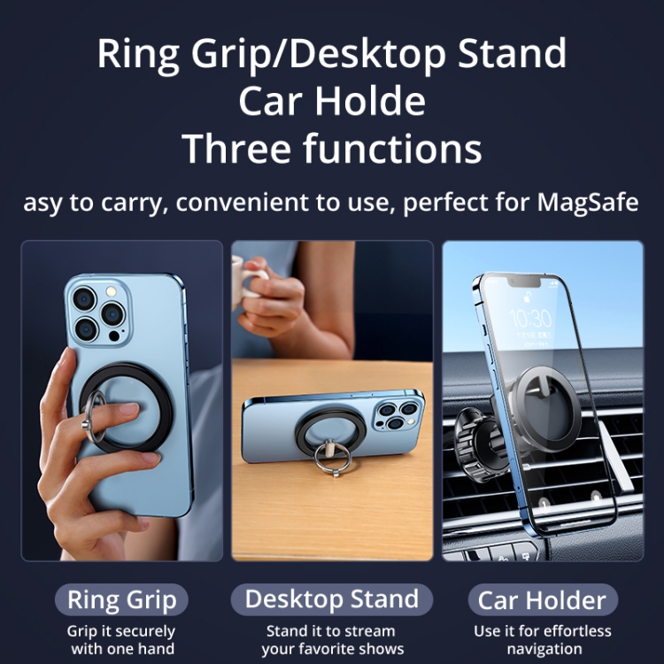 JOYROOM JR-ZS294 Multifunctional Magnetic Phone Ring Grip(Black) JOYROOM JR-ZS294 Multifunctional Magnetic Phone Ring Grip(Black)