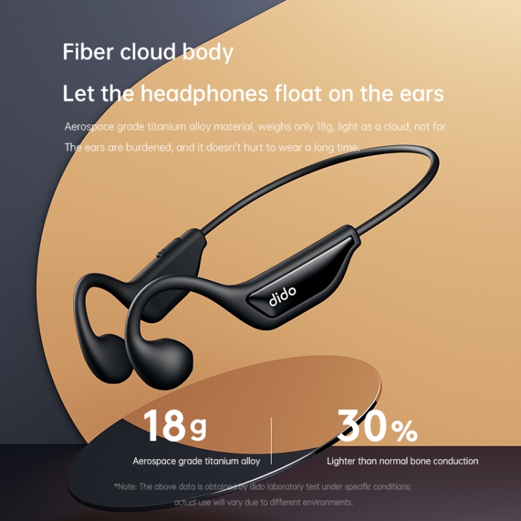 Dido W11S Bone Conduction Waterproof Wireless Bluetooth Sports Earphone(Black)