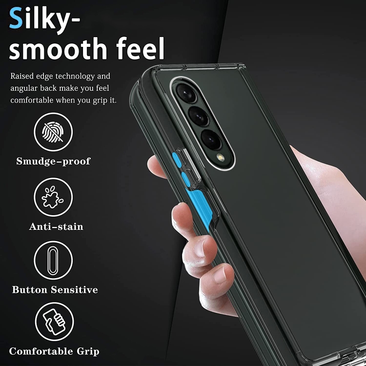 For Samsung Galaxy Z Fold4 PC + TPU Transparent Protective Phone Case(Transparent)