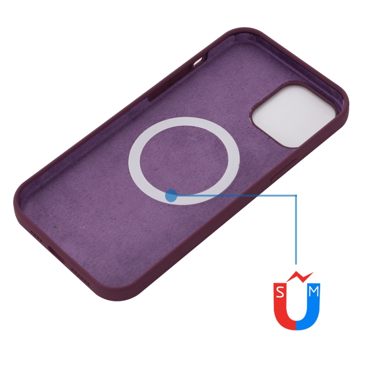 Funda de silicona para Apple con MagSafe (para iPhone 12 Mini) - Ciruela