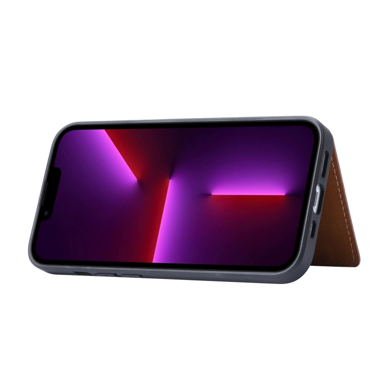 For iPhone 14 Plus Calfskin Card Slot TPU + PU Phone Case (Red)