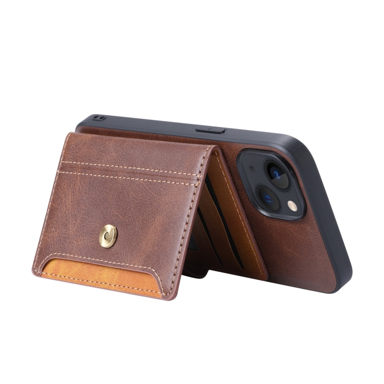 For iPhone 14 Plus Calfskin Card Slot TPU + PU Phone Case (Red)
