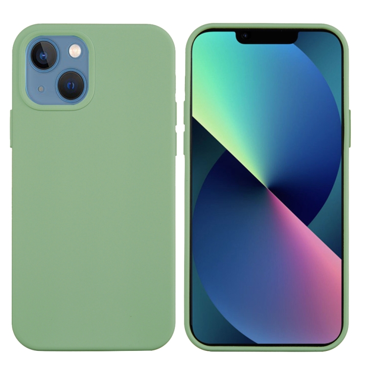 For iPhone 14 Solid Color Silicone Phone Case (Mint Green) - 1
