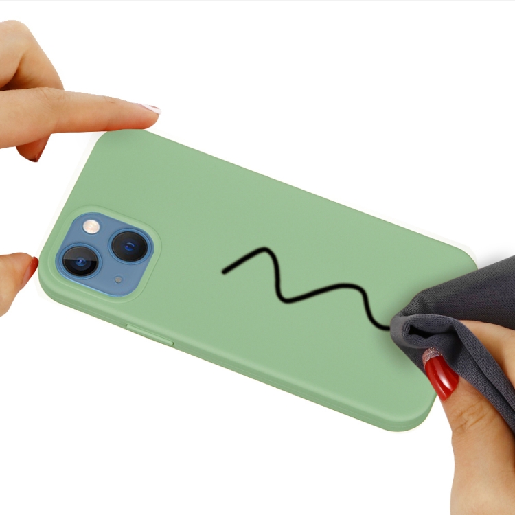 For iPhone 14 Solid Color Silicone Phone Case (Mint Green) - 4