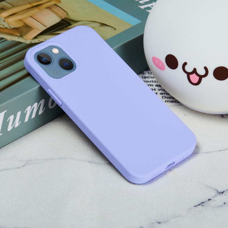 For iPhone 14 Solid Color Silicone Phone Case (Purple) - 5