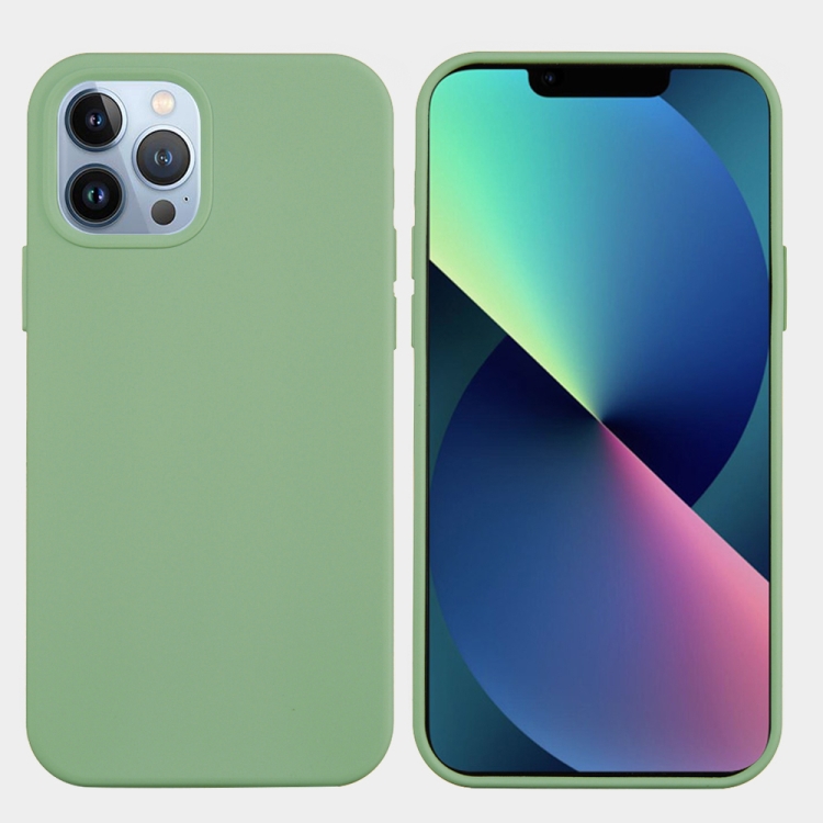 For iPhone 14 Pro Max Solid Color Silicone Phone Case (Mint Green) For iPhone 14 Pro Max Solid Color Silicone Phone Case (Mint Green)