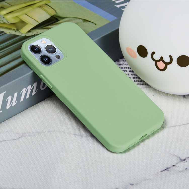For iPhone 14 Pro Max Solid Color Silicone Phone Case (Mint Green) For iPhone 14 Pro Max Solid Color Silicone Phone Case (Mint Green)