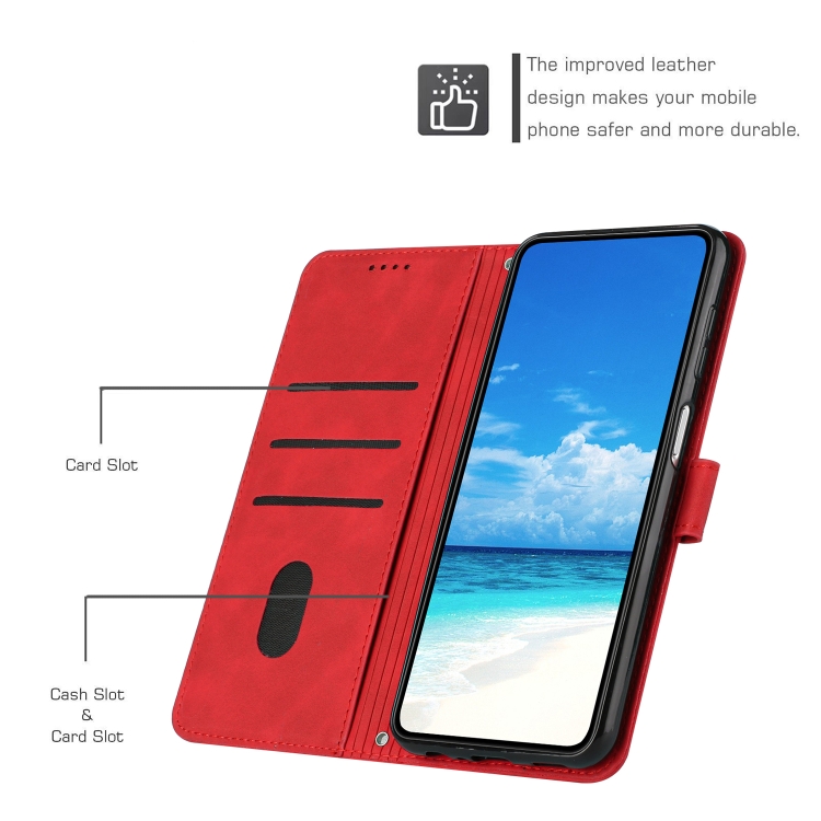 Wauw intellectueel radioactiviteit For OPPO Find X5 Skin Feel Heart Pattern Leather Phone Case with  Lanyard(Red)