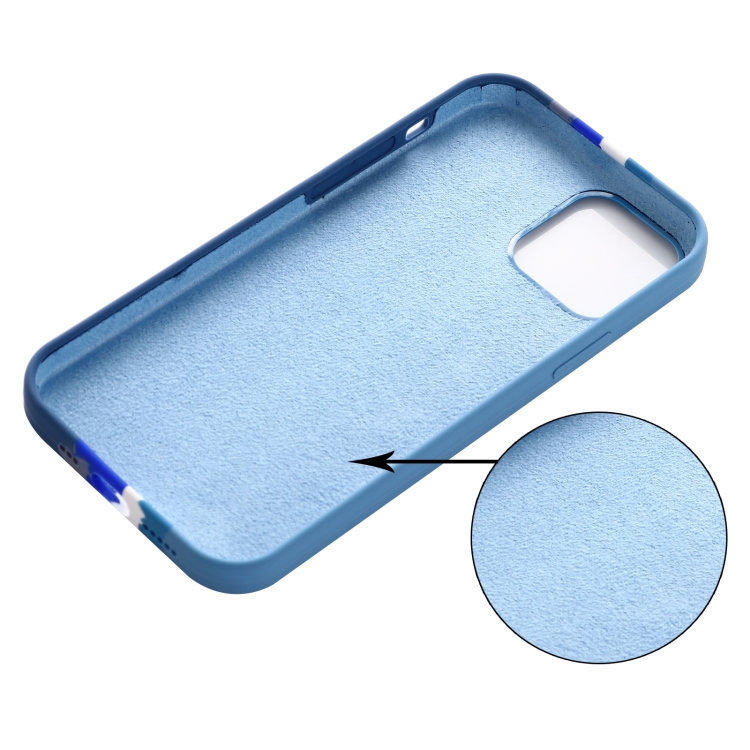 For iPhone 14 Rainbow Liquid Silicone Phone Case (Blue) For iPhone 14 Rainbow Liquid Silicone Phone Case (Blue)
