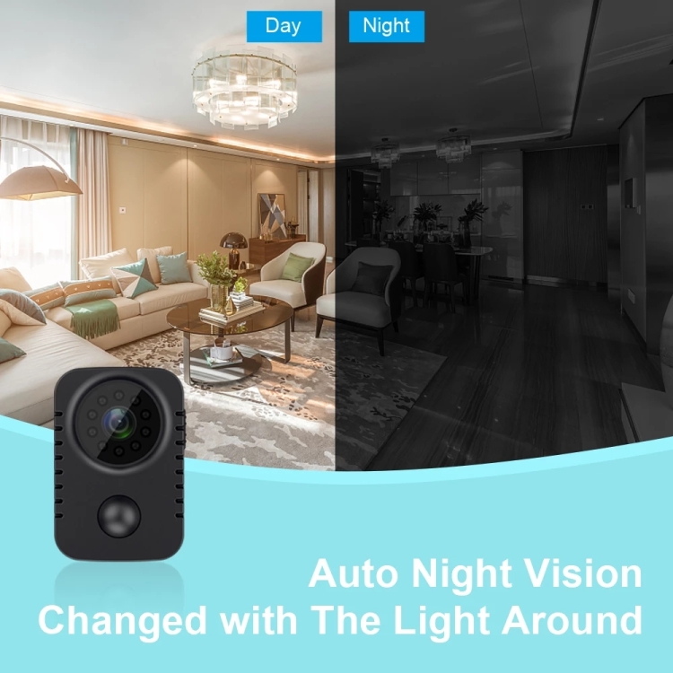 Cámara de monitor de vigilancia de visión nocturna infrarroja HD 1080P (negro) - 6