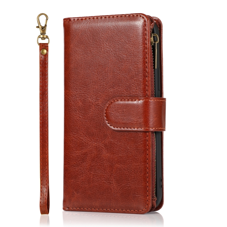 For iPhone 14 Multifunctional 9 Card Slots Leather Case (Brown) For iPhone 14 Multifunctional 9 Card Slots Leather Case (Brown)