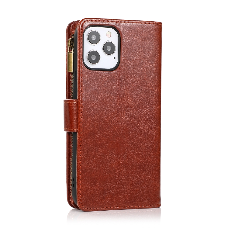 For iPhone 14 Multifunctional 9 Card Slots Leather Case (Brown) For iPhone 14 Multifunctional 9 Card Slots Leather Case (Brown)