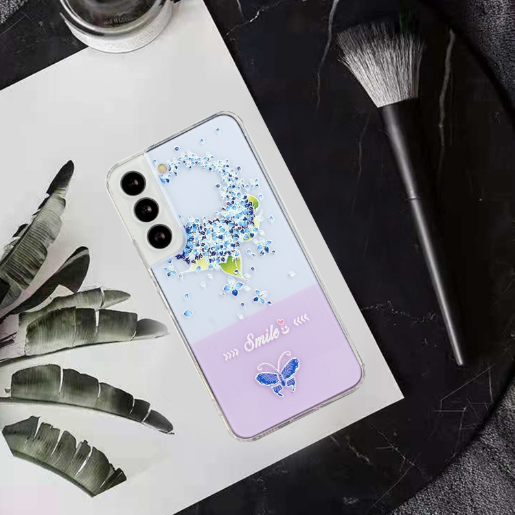 For Samsung Galaxy S22 5G Bronzing Butterfly Flower Phone Case(Peach Blossoms) For Samsung Galaxy S22 5G Bronzing Butterfly Flower Phone Case(Peach Blossoms)