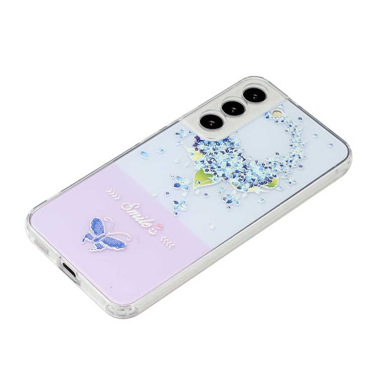 For Samsung Galaxy S22 5G Bronzing Butterfly Flower Phone Case(Peach Blossoms) For Samsung Galaxy S22 5G Bronzing Butterfly Flower Phone Case(Peach Blossoms)
