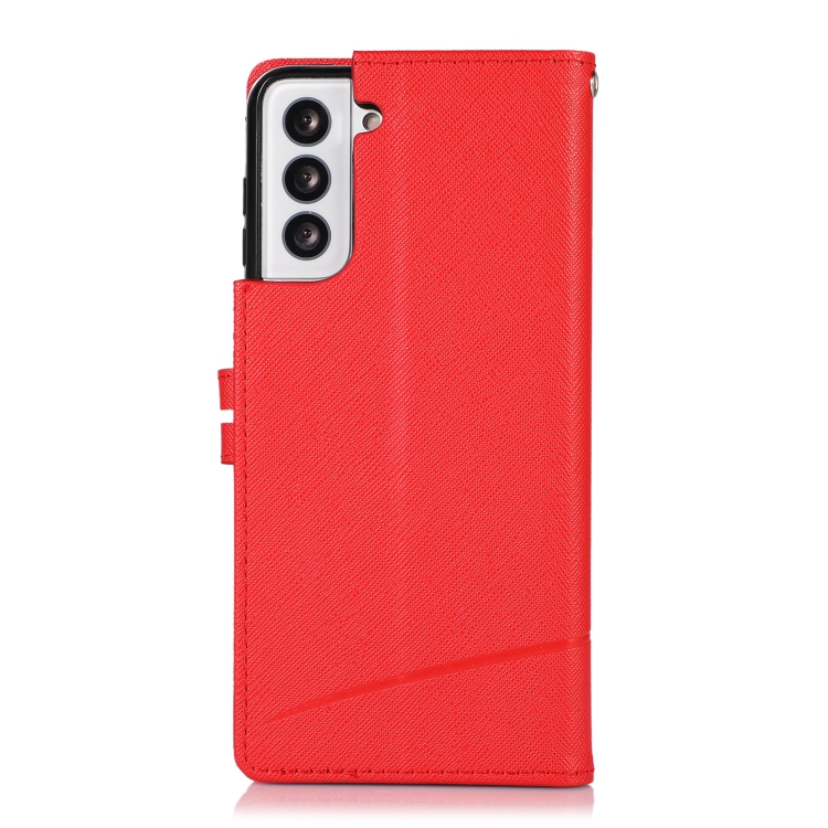 For Samsung Galaxy S21+ 5G Cross Texture Horizontal Flip Leather Phone Case(Red) For Samsung Galaxy S21+ 5G Cross Texture Horizontal Flip Leather Phone Case(Red)