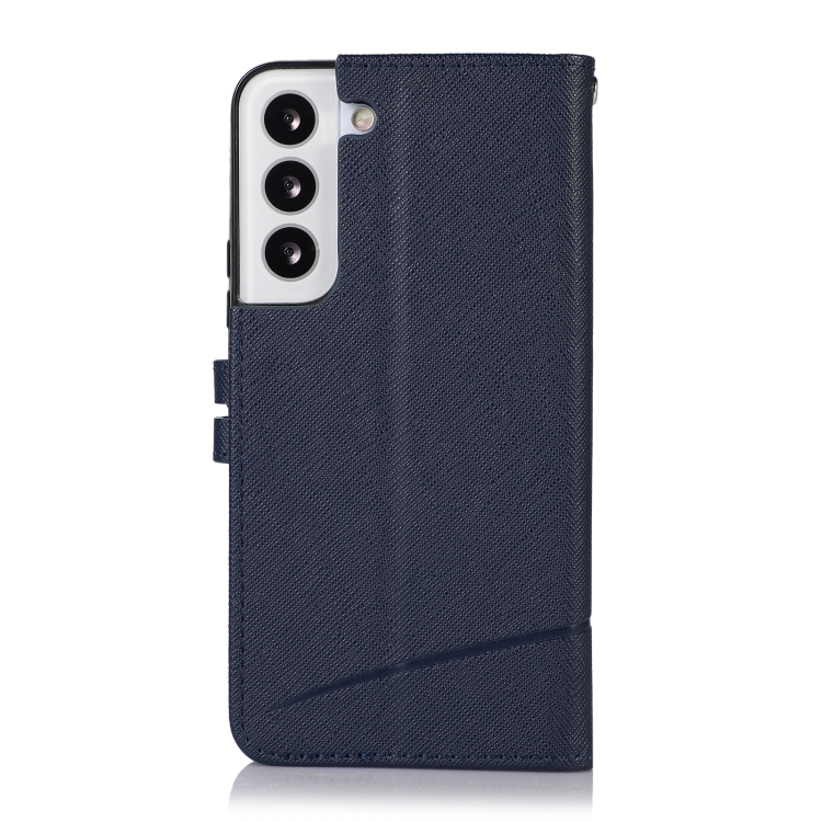 For Samsung Galaxy S22 5G Cross Texture Horizontal Flip Leather Phone Case(Dark Blue) For Samsung Galaxy S22 5G Cross Texture Horizontal Flip Leather Phone Case(Dark Blue)