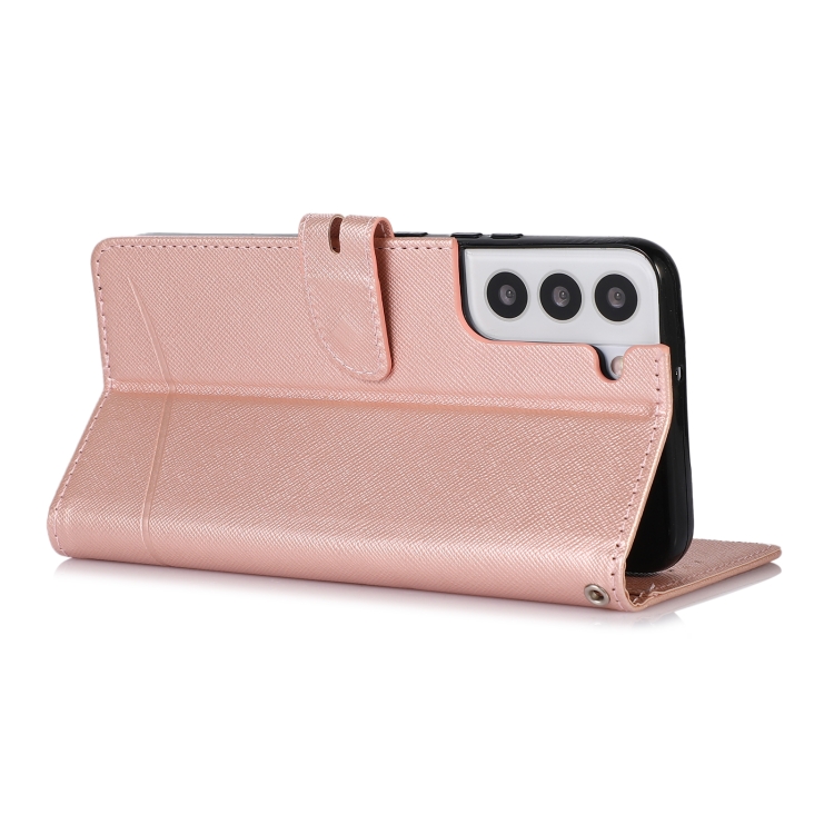 For Samsung Galaxy S22+ 5G Cross Texture Horizontal Flip Leather Phone Case(Pink) For Samsung Galaxy S22+ 5G Cross Texture Horizontal Flip Leather Phone Case(Pink)