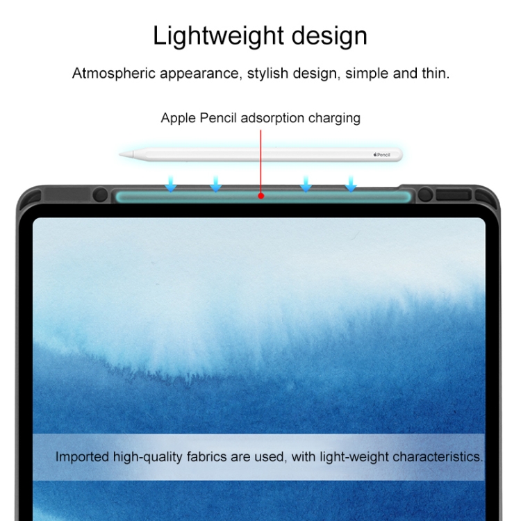 For iPad Pro 11 inch (2020) Mutural YASHI Series TPU + PU Cloth Pattern Texture Horizontal Flip Leather Tablet Case with Three-folding Holder & Pen Slot & Wake-up / Sleep Function(Blue) For iPad Pro 11 inch (2020) Mutural YASHI Series TPU + PU Cloth Pattern Texture Horizontal Flip Leather Tablet Case with Three-folding Holder & Pen Slot & Wake-up / Sleep Function(Blue)