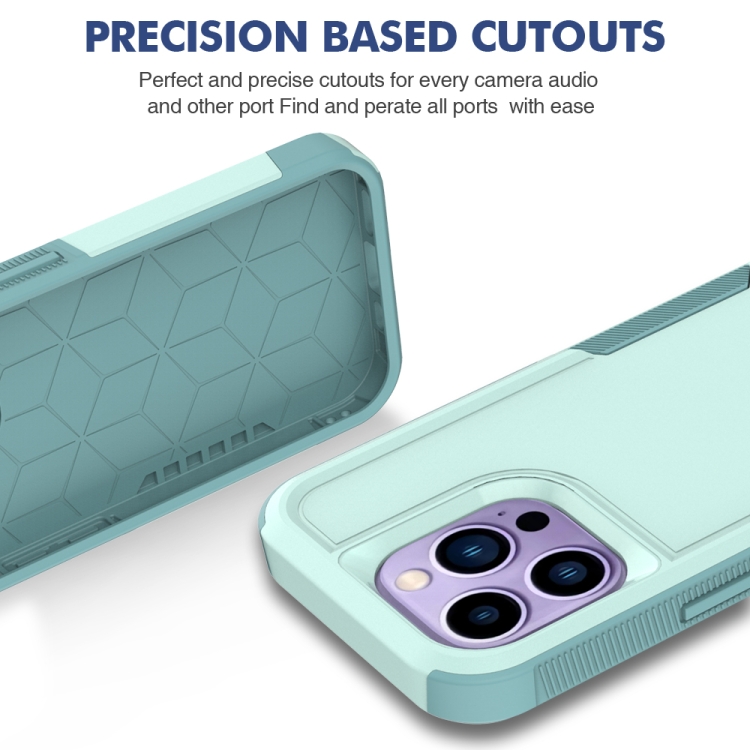 For iPhone 14 Pro Soft TPU Hard PC Phone Case(Light Green) For iPhone 14 Pro Soft TPU Hard PC Phone Case(Light Green)