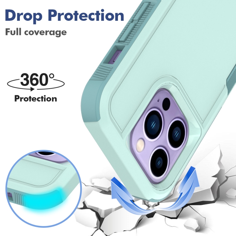 For iPhone 14 Pro Soft TPU Hard PC Phone Case(Light Green) For iPhone 14 Pro Soft TPU Hard PC Phone Case(Light Green)