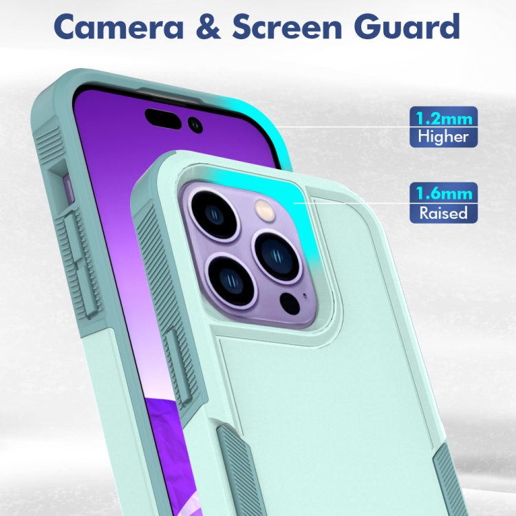 For iPhone 14 Pro Soft TPU Hard PC Phone Case(Light Green) For iPhone 14 Pro Soft TPU Hard PC Phone Case(Light Green)
