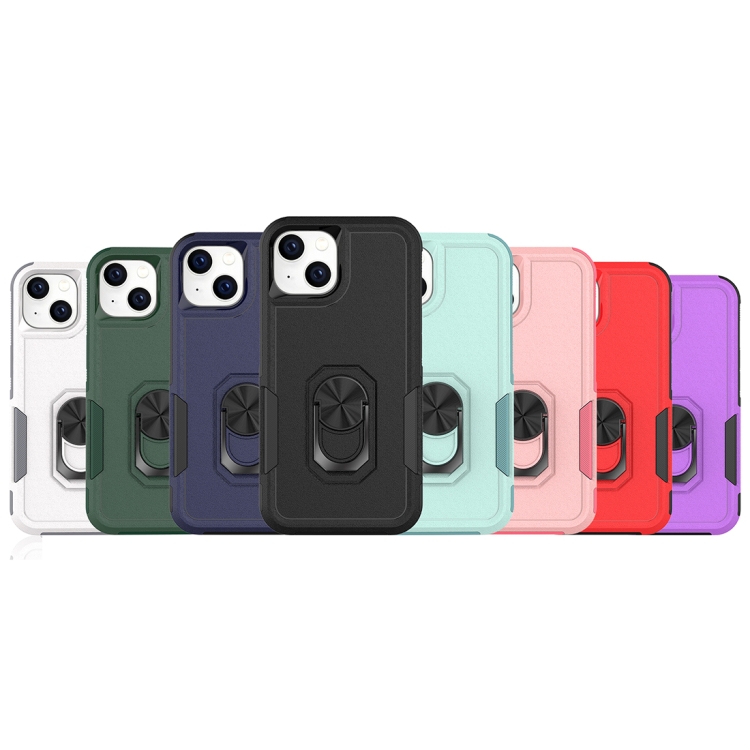For iPhone 14 PC + TPU Phone Case with Ring Holder (Pink) For iPhone 14 PC + TPU Phone Case with Ring Holder (Pink)