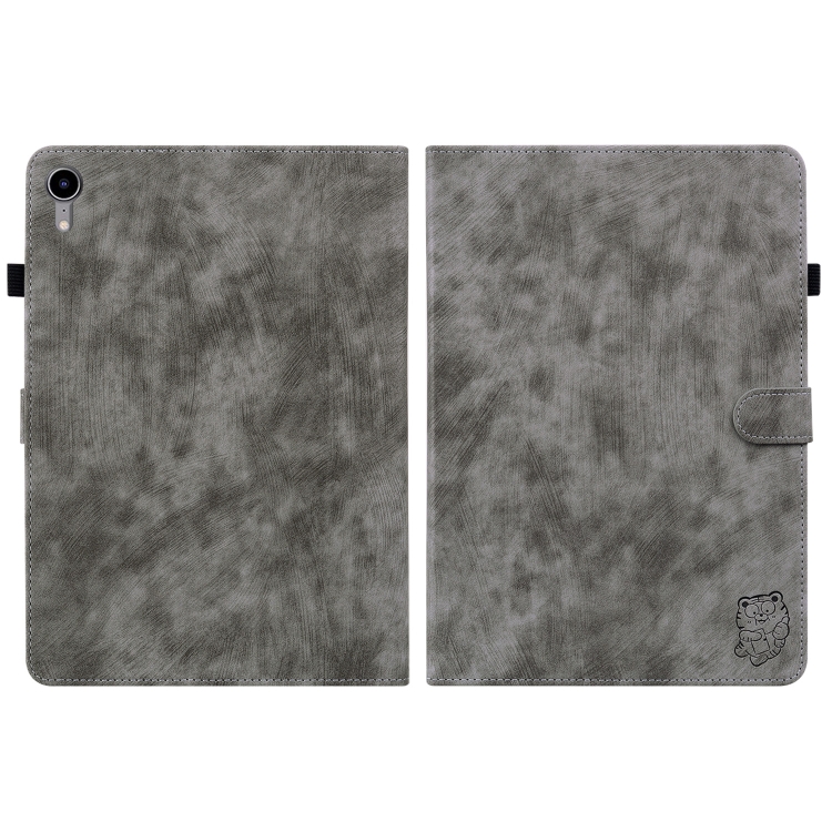 For iPad mini 6 Tiger Pattern PU Tablet Case With Sleep / Wake-up Function For iPad mini 2021(Grey) For iPad mini 6 Tiger Pattern PU Tablet Case With Sleep / Wake-up Function For iPad mini 2021(Grey)