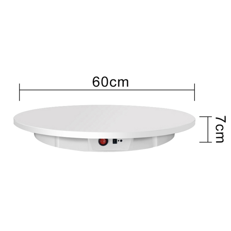 60cm Charging Rotating Display Stand Video Shooting Turntable, Load: 100kg,  Power Plug:US Plug(White)