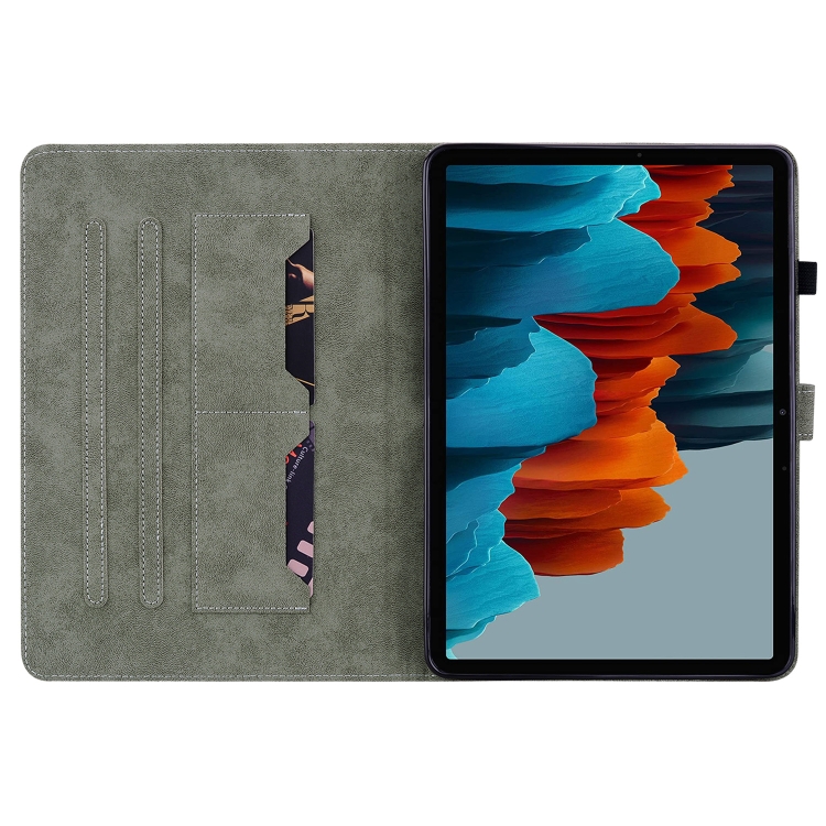 Para Samsung Galaxy Tab S9 Tiger Pattern Flip Leather Tablet Case (Gris) - 2