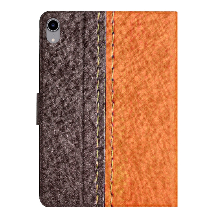 For iPad mini 2024 /mini 6 Stitching Solid Color Smart Leather Tablet Case(Orange) For iPad mini 2024 /mini 6 Stitching Solid Color Smart Leather Tablet Case(Orange)