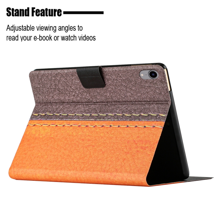 For iPad mini 2024 /mini 6 Stitching Solid Color Smart Leather Tablet Case(Orange) For iPad mini 2024 /mini 6 Stitching Solid Color Smart Leather Tablet Case(Orange)