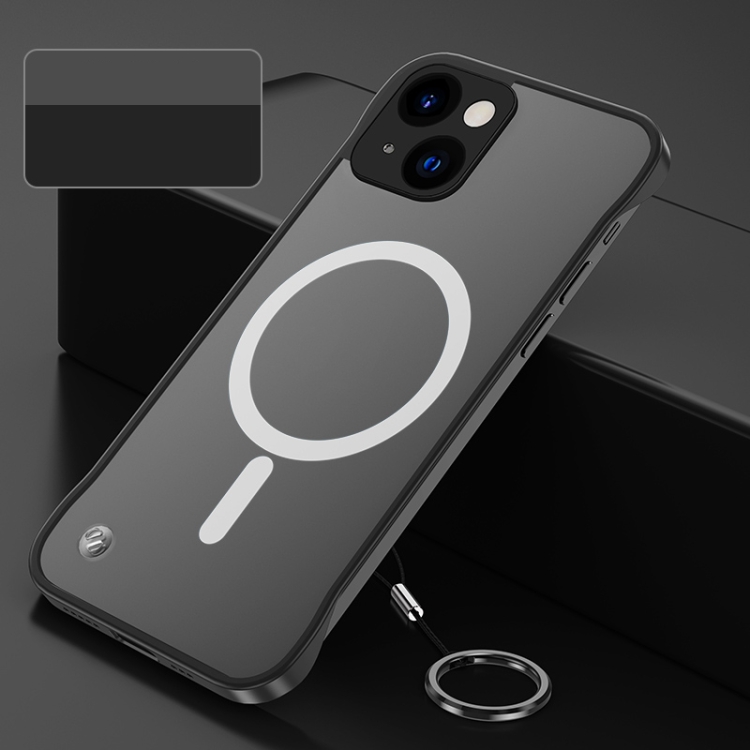 For iPhone 14 Metal Lens Frosted Magsafe Phone Case (Black) For iPhone 14 Metal Lens Frosted Magsafe Phone Case (Black)