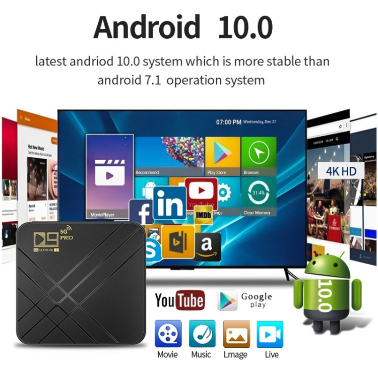 D9 PRO 2.4G/5G WIFI 4K HD Android TV Box, Memory:8GB+128GB(AU Plug) - 3
