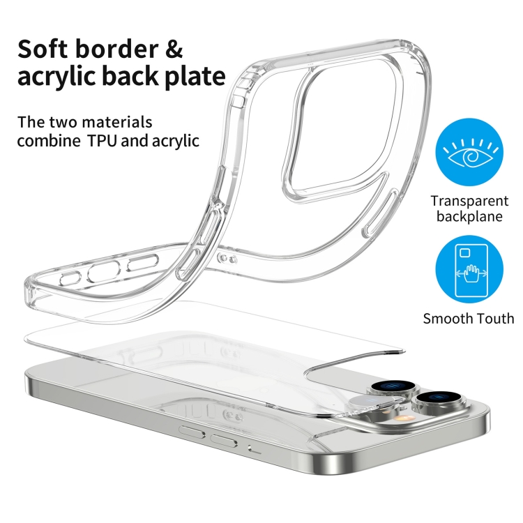 For iPhone 14 Shockproof TPU + Acrylic Transparent Phone Case For iPhone 14 Shockproof TPU + Acrylic Transparent Phone Case